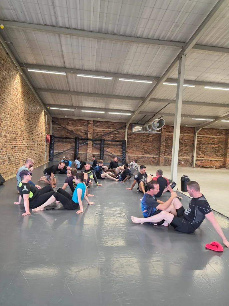 Grappling on the mats at Mighty Warriors