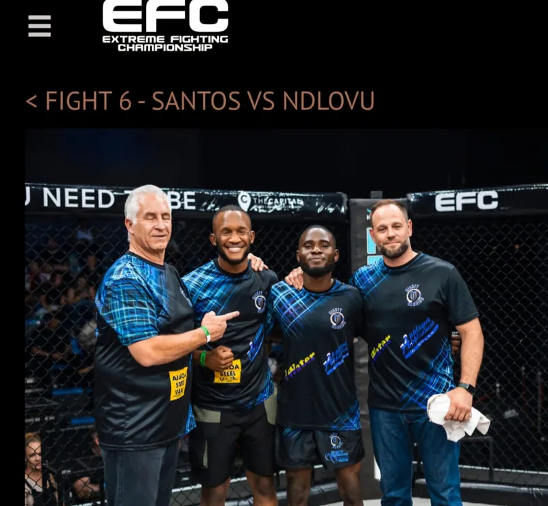 Shihan Stefan Brown with the Mighty Warriors team at the EFC cage